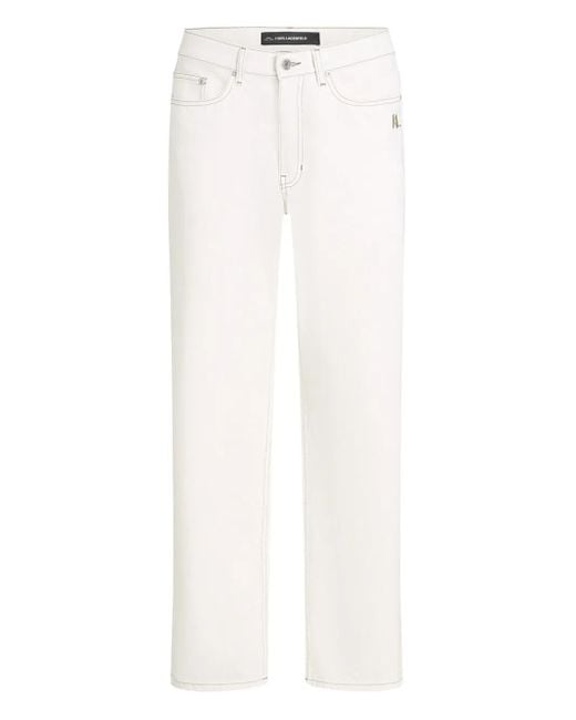 Karl Lagerfeld White Straight-Leg Jeans for men