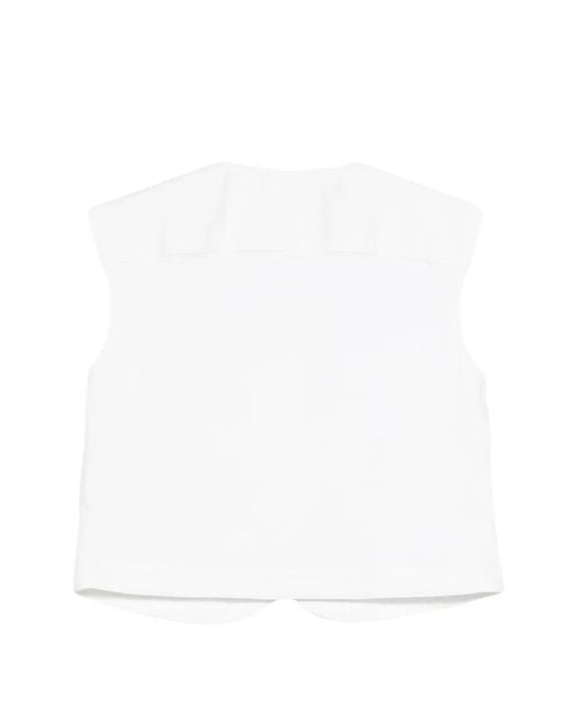 Closed White Buttoned Vest