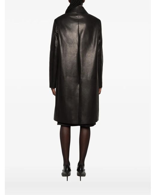 The Row Black Cintia Single-Breasted Coat