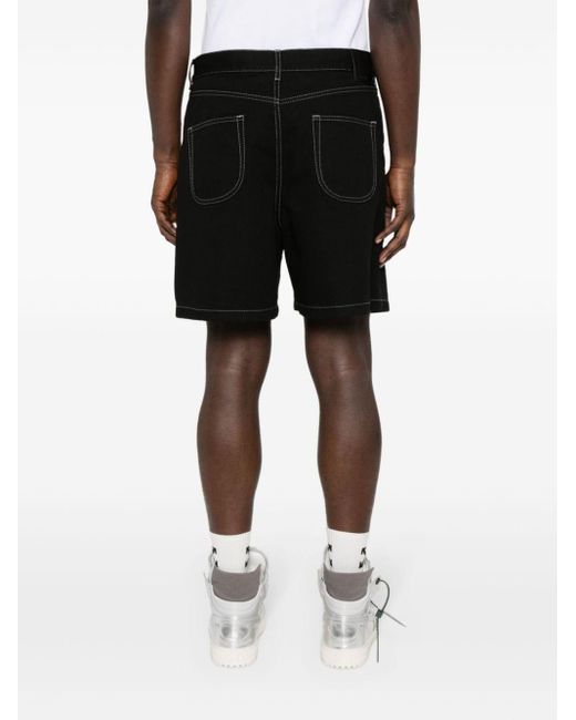 Pantalones vaqueros cortos con logo bordado Off-White c/o Virgil Abloh de hombre de color Black