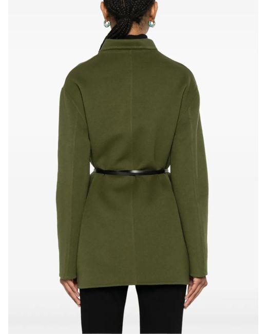 Fabiana Filippi Green Belted Single-Breasted Coat