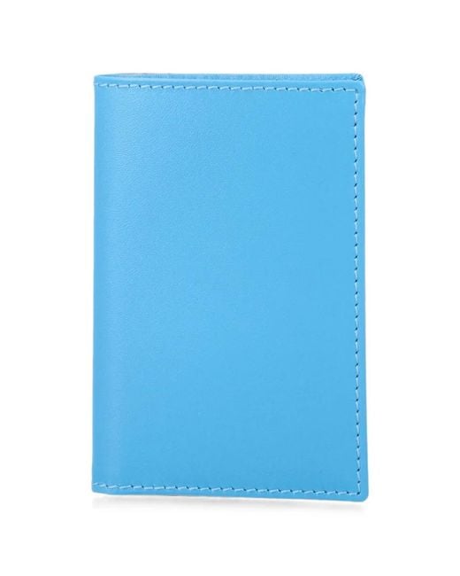 Comme des Garçons Blue Classic Bi-Fold Leather Wallet