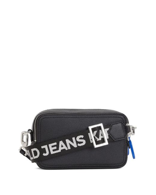 Karl Lagerfeld Blue Logo-Plaque Cross Body Bag