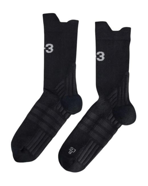 Y-3 Black Logo-Detail Tennis Socks for men