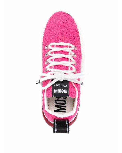 Moschino Pink Terry Cloth Teddy Bubble Sneakers
