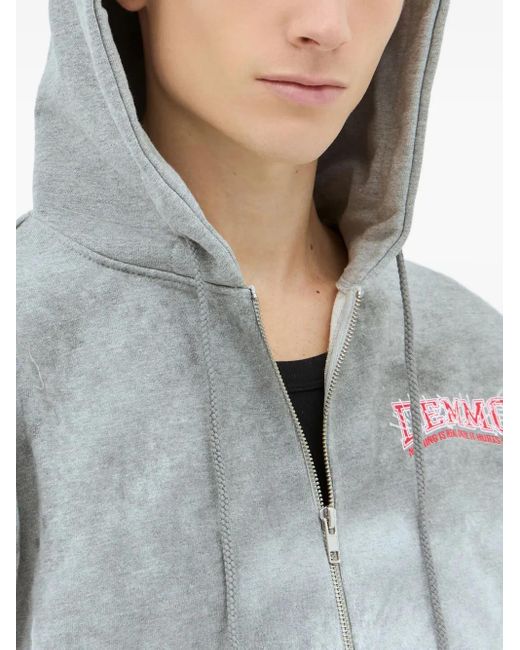 Demon Gray Hurricane Zip-Up Hoodie for men