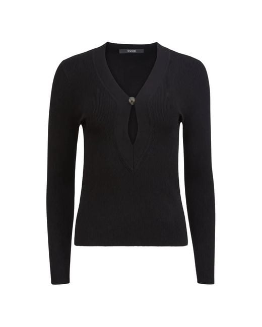 Toccin Black Dion Button V-Neckt-Shirt
