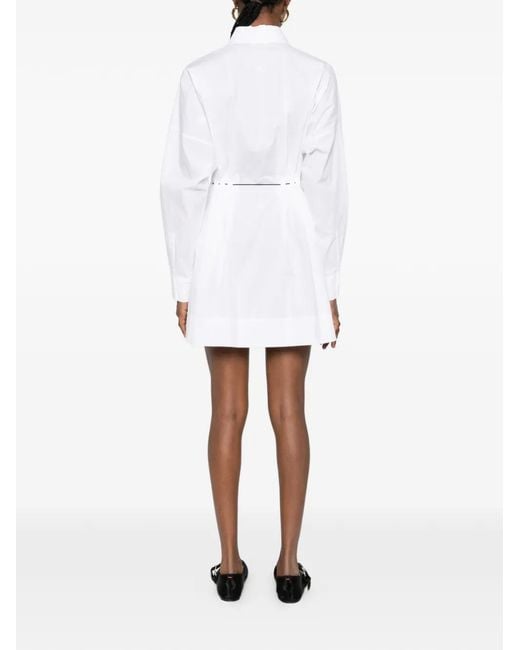 Staud White Zip Drawstring Mini Dress