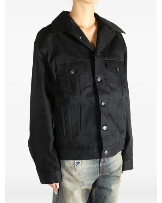 Balenciaga Black Button-Fastening Denim Jacket