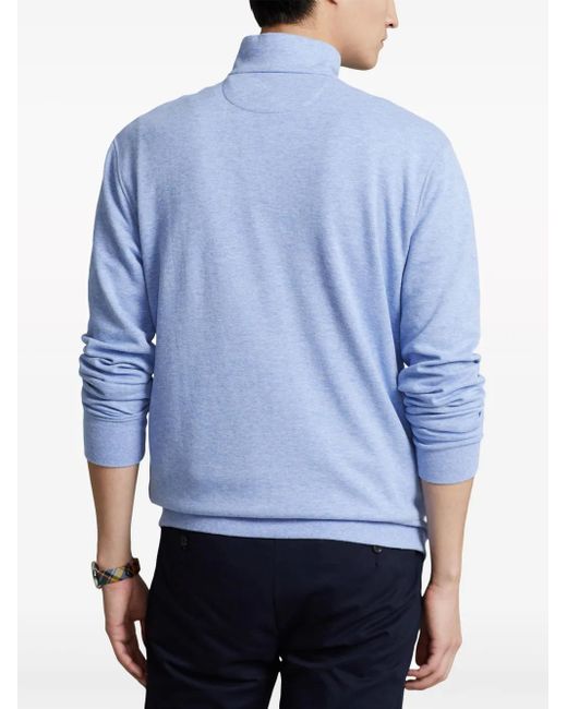 Polo Ralph Lauren Blue Polo Pony Half-Zip Jumper for men