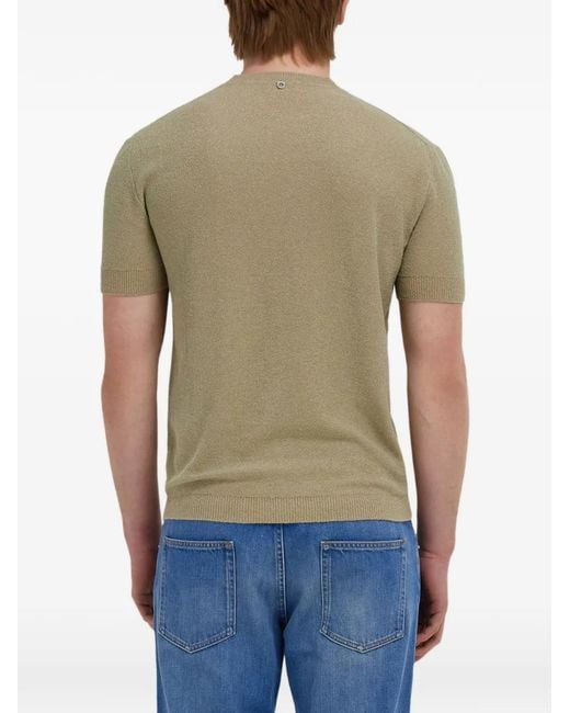Ferragamo Green Short-Sleeve Knitted Top for men