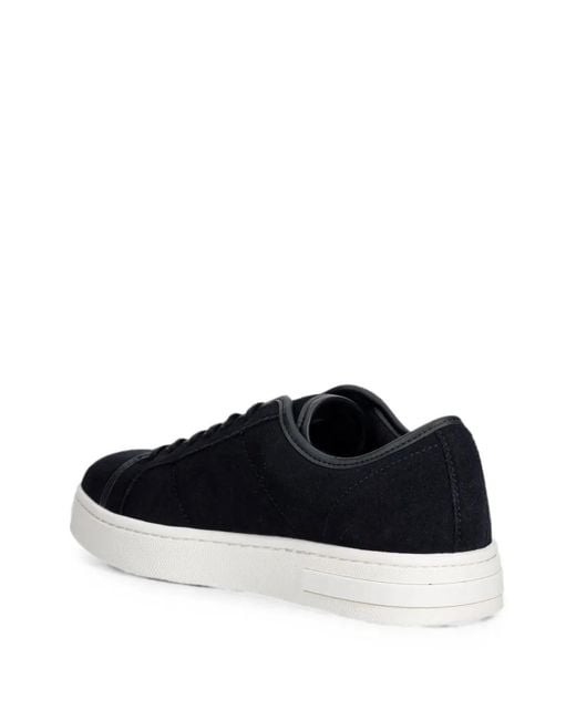ARMANI EXCHANGE Black Logo-Print Lace-Up Sneakers for men