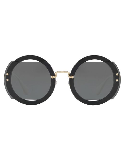 Miu Miu Black Sonnenbrille mit runden Gläsern