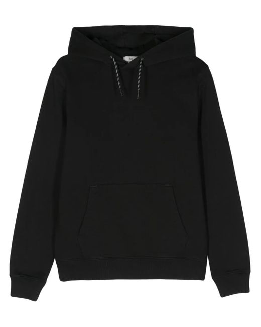 Woolrich Black Graphic-Stamp Cotton Hoodie for men