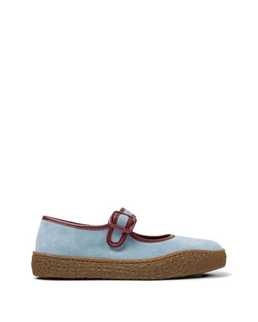 Camper White Peu Terreno Suede Ballet Flats