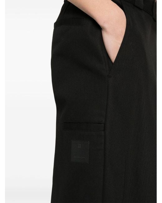 Givenchy Weite Canvas-Hose mit Bundfalten in Black für Herren