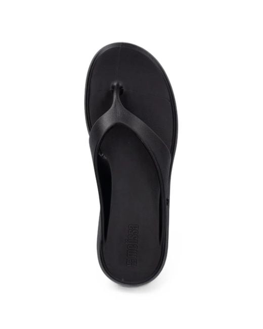 Melissa Black Logo-Plaque Flip-Flops