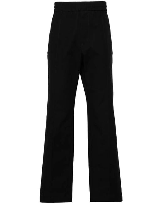 Valentino Garavani Black Raised-Seam Straight-Leg Trousers for men