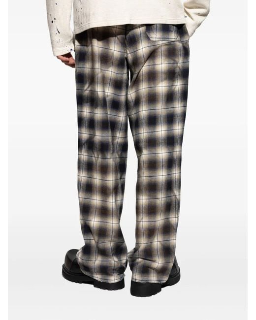 Pantalones rectos a cuadros M I S B H V de hombre de color Gray