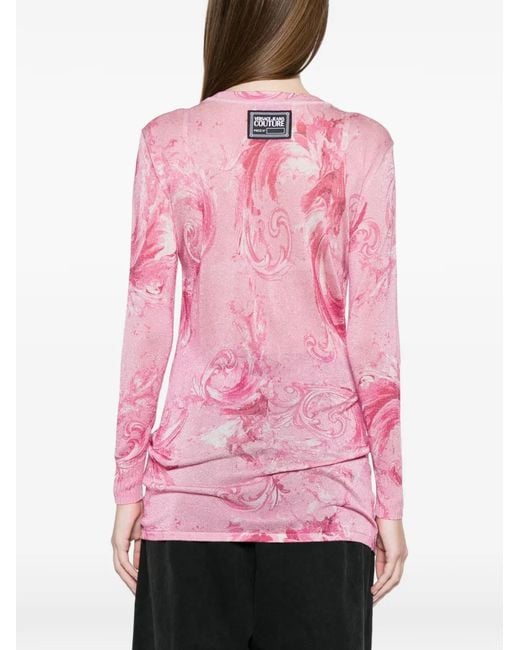 Versace Jeans Couture Pink Buttoned Cardigan