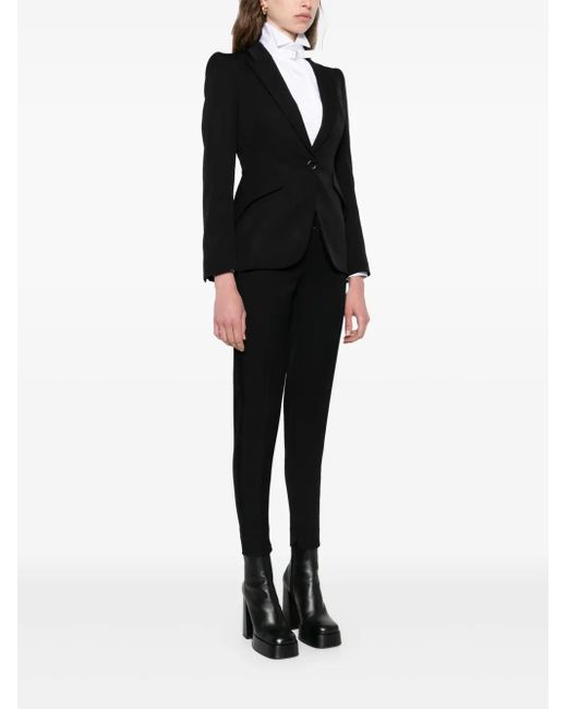 McQueen Black Wool Single-Breasted Blazer