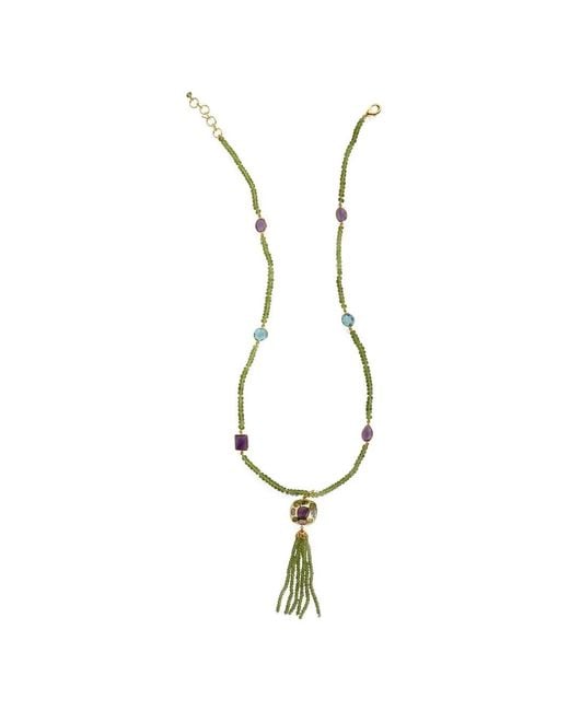 Bounkit Metallic Dominique Tassel-Drop Necklaces