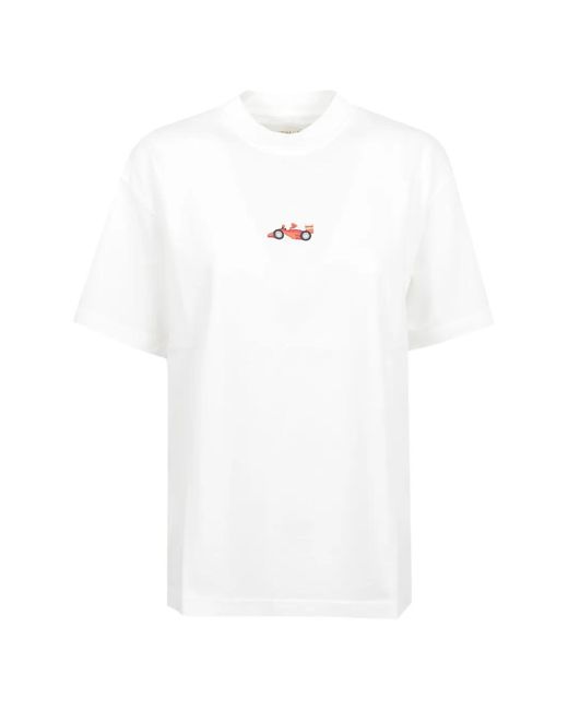 ALBERTO BRESCI White Embroidered Cotton T-Shirt