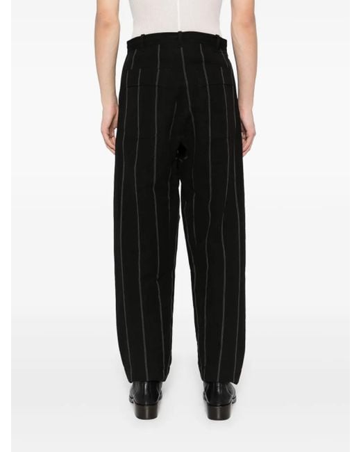 Jan Jan Van Essche Black Stripped Trousers for men