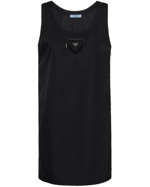 Prada Mini-jurk Met Buidel in het Black