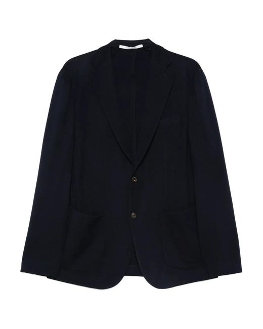Eleventy Blue Single-Breasted Patch-Pocket Blazer for men
