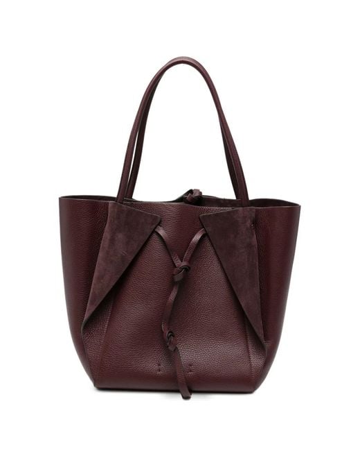 Gabriela Hearst Purple Marija Grained-Leather Tote Bag