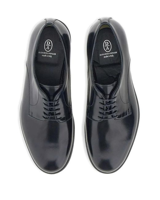 Duca Degli Abruzzi Gray Lace-Up Leather Derby Shoes for men
