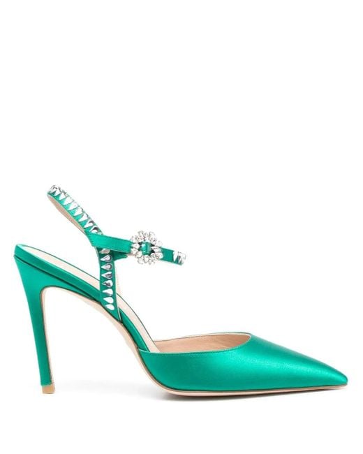 Stuart Weitzman Green Gemcut Pumps 100Mm
