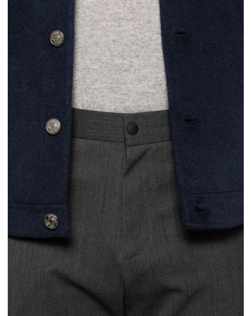PT Torino Gray Belt Loops-Detail Trousers for men