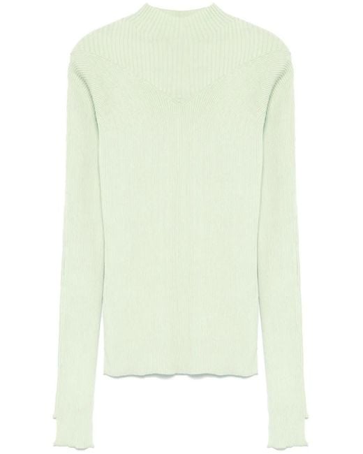 Victoria Beckham Green Ribbed Top