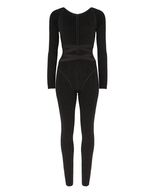 Manière De Voir Black Knitted Tie Jumpsuit