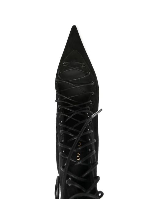 Le Silla Black 100Mm Colette Lace-Up Pointed-Toe Boots