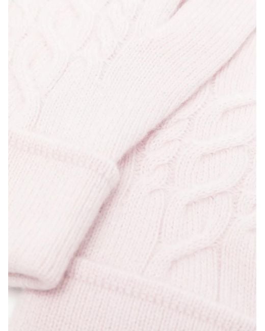 N.Peal Cashmere Pink Cable Gloves