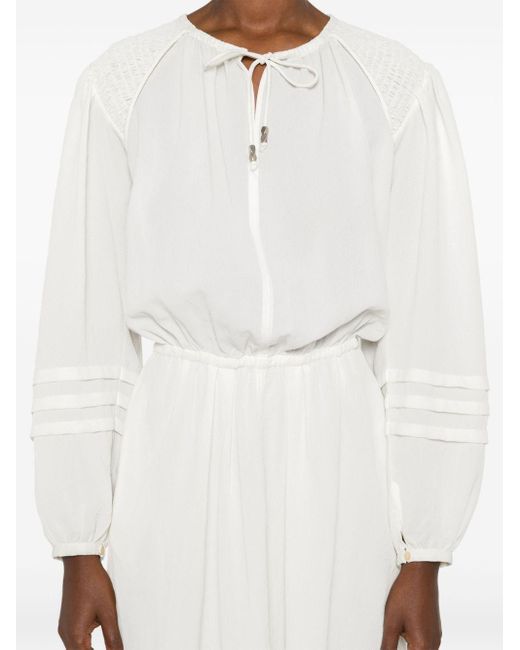 Robe longue Lydie en crêpe Isabel Marant en coloris White