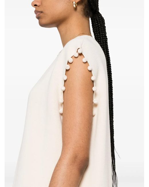 Max Mara White Crochet-Trim Cotton Midi Dress