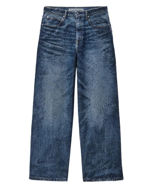 Alexander Wang Blue Logo-Patch Jeans for men