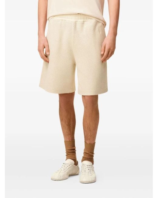 AMI Natural Curly Fleece Cotton Shorts for men