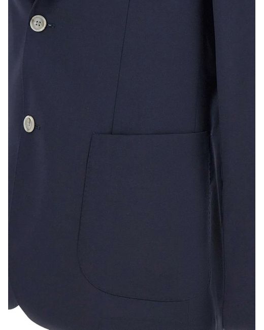 Barba Napoli Blue Wool Blazer for men