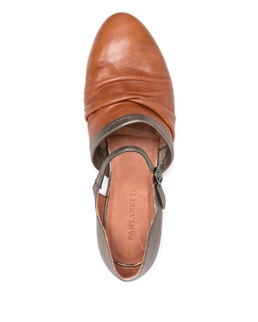Pantanetti Brown Metallic Ballet Flats