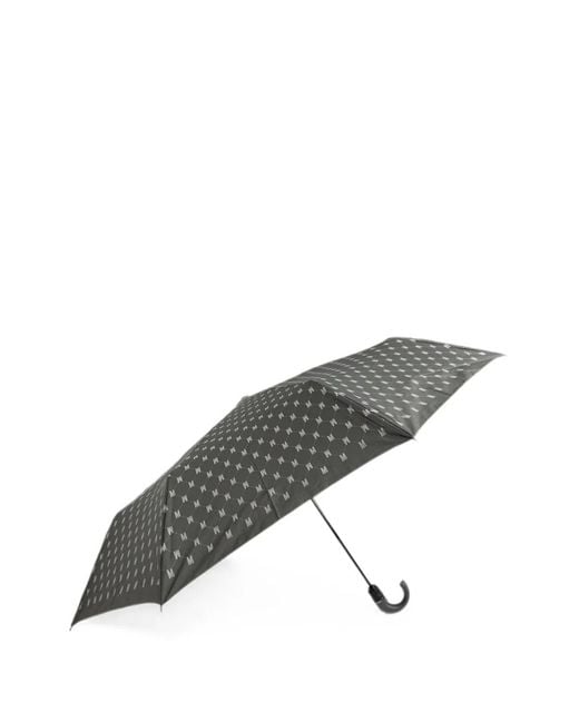 Moschino Metallic Monogram-Print Folding Umbrella