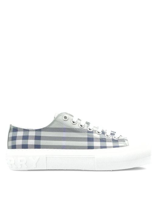 Burberry White Checked Sneakers