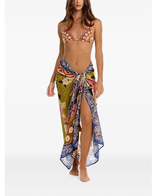 Agua Bendita Metallic Marine Matches Beach Cover-Up