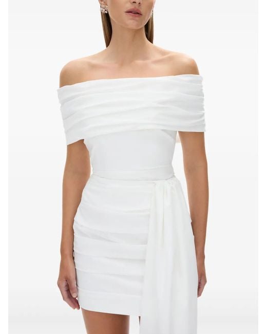 Rachel Gilbert White Schulterfreies Camille Oberteil Mit Drapierung