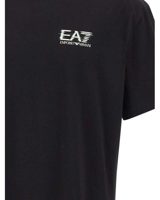 EA7 Black Visibility Logo Graphic T-Shirt for men