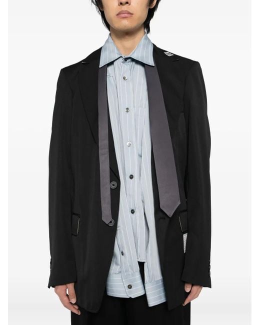 Maison Mihara Yasuhiro Black Mix-Layered Jacket for men